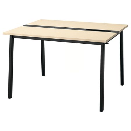 MITTZON Конференц-стол - березовый шпон/чёрный 120x108x75 см