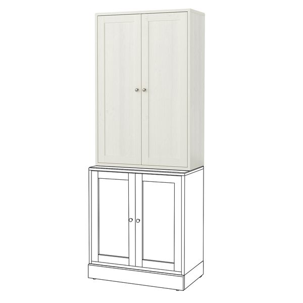 Шкаф, 81x35x123 см, белый IKEA HAVSTA ХАВСТА 603.891.92 - фото 3