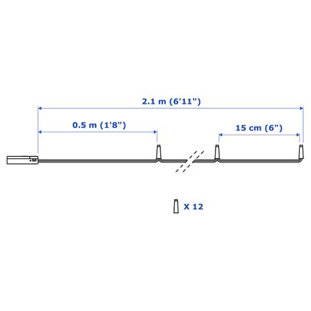 Гирлянда, 12 светодиодов, для помещений/с батарейным питанием серебристый IKEA LEDFYR ЛЕДФИР 404.210.27