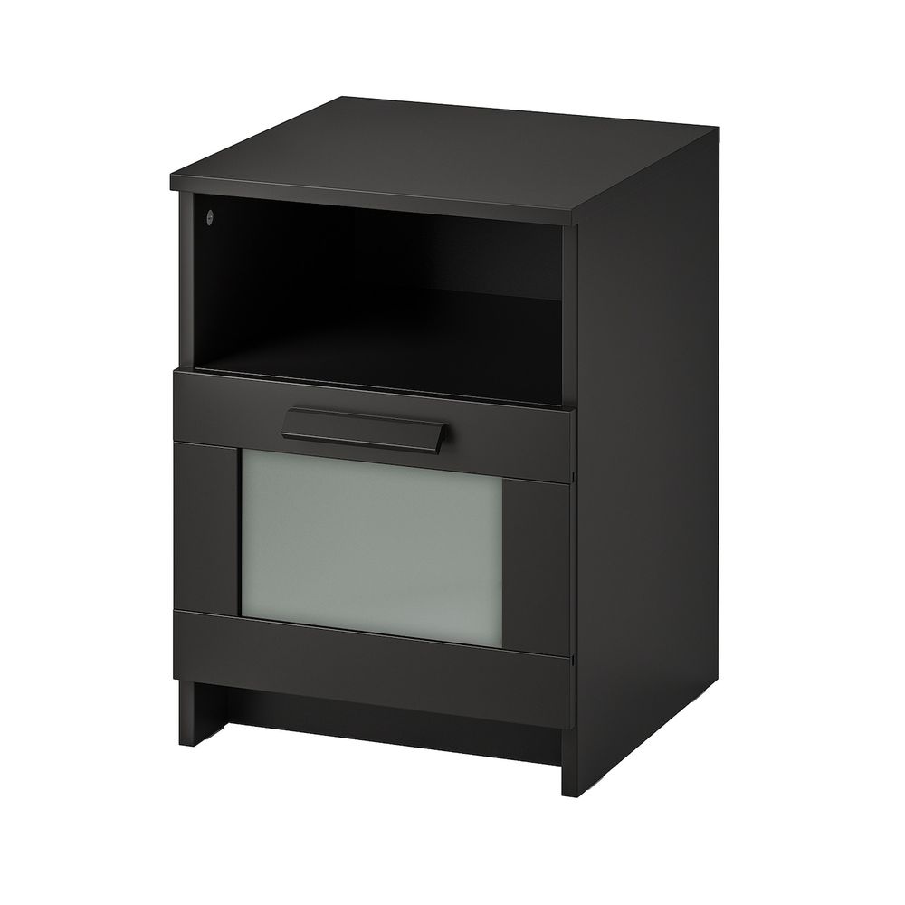 Тумба прикроватная, черный 39x41 см IKEA BRIMNES БРИМНЭС 104.104.26 - фото 1
