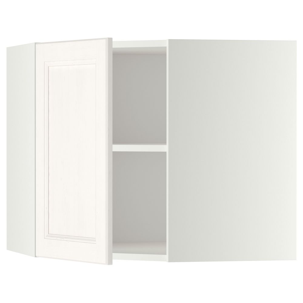 Угловой навесной шкаф с полками МЕТОД, белый, Лаксарби белый - схема-чертеж с размерами