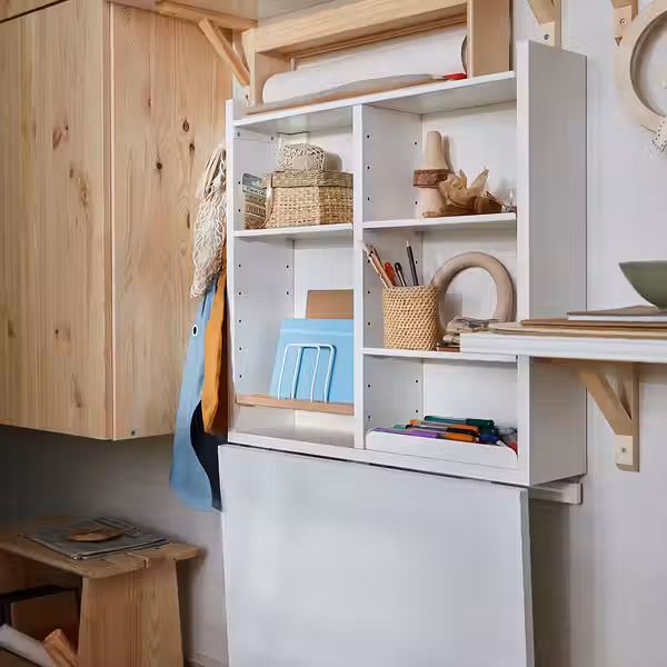 NORBERG Стол стенного крепежа/откидная пола - белый 64x60 см - фото 9