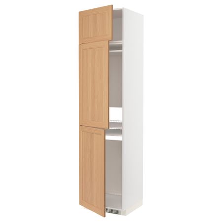 Высокий шкаф для холодильник, морозилки, 3 дверцы, 60x60x240 см, белый IKEA METOD МЕТОД 094.389.16