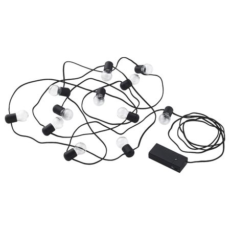 Гирлянда, 12 светодиодов, для помещений/с батарейным питанием черный IKEA BLÖTSNÖ БЛОТСНО 204.211.32