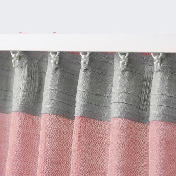 Гардины, 2 шт., светло-красный 145x300 см IKEA HILJA ХИЛЬЯ 104.630.33 - фото 4