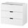 NORDLI Модульный комод с 3 ящиками - белый 80x68 см