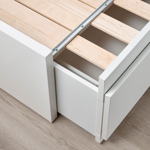 Кушетка с 2 матрасами, 2 ящиками, белый/оготнес жесткий 80x200 см IKEA FLEKKE ФЛЕККЕ 694.280.85 - фото 7