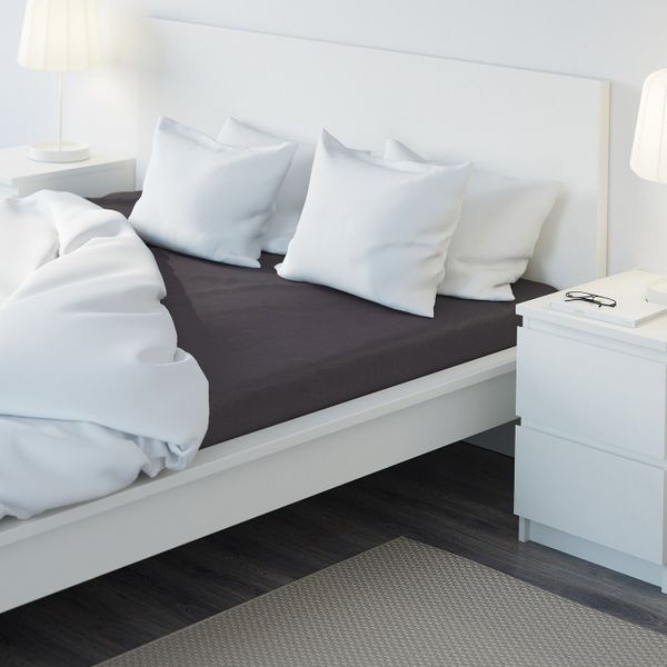 Простыня натяжная, темно-серый 180x200 см IKEA ПУДЕРВИВА 004.120.77 - схема-чертеж с размерами