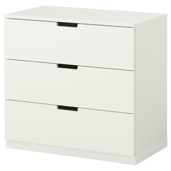 Комод с 3 ящиками НОРДЛИ, белый (80x75 см) - фото 1