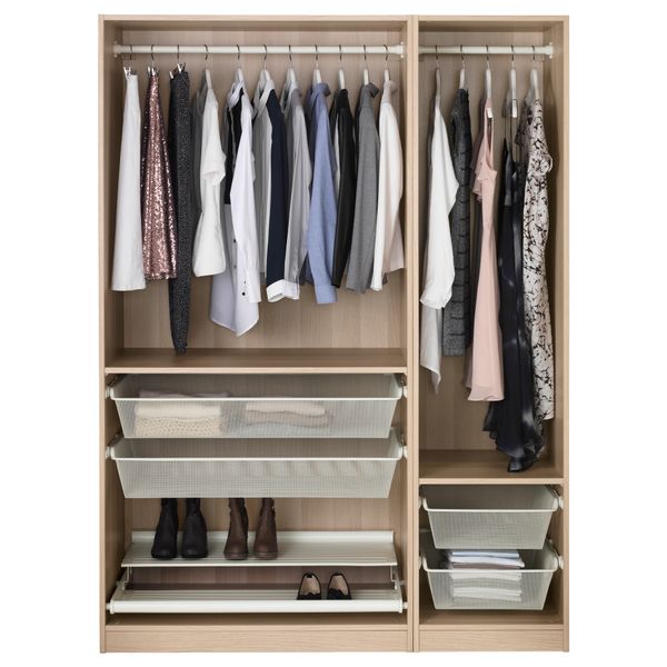 Гардероб, под беленый дуб, 150x58x201 см IKEA PAX ПАКС 891.284.20 - схема-чертеж с размерами