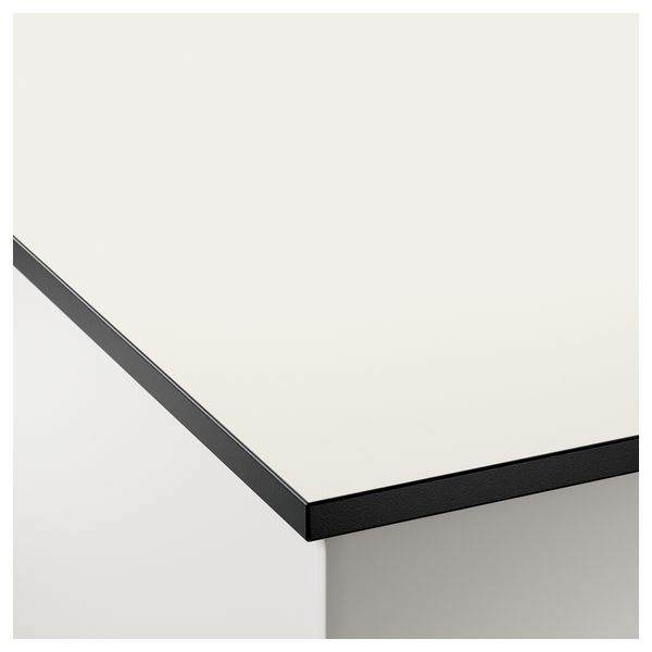 Столешница, двусторонняя ГОТШЭР, белый, черный с черной окантовкой - фото 7