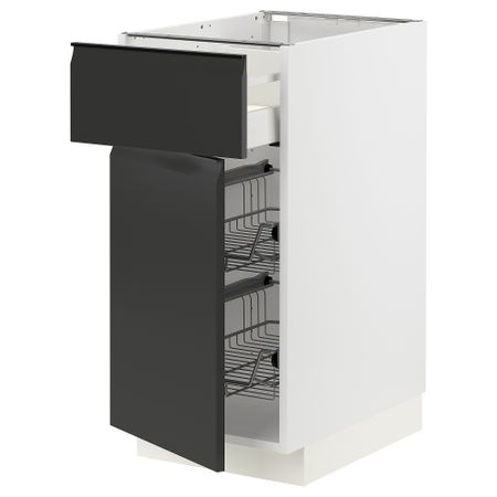 Напольный шкаф с проволочной корзиной, ящик, дверью IKEA METOD МЕТОД, MAXIMERA МАКСИМЕРА 394.929.02