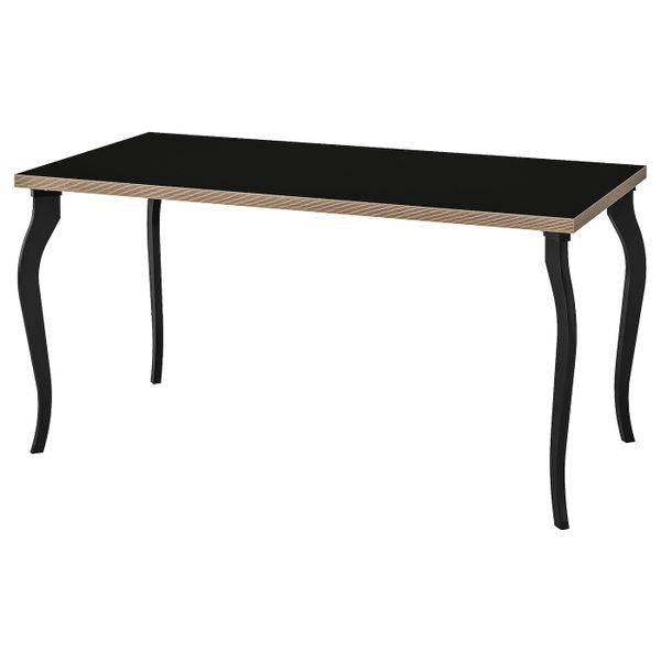 Стол, черный/фанера 150x75 см IKEA LINNMON ЛИННМОН / LALLE ЛАЛЛЕ 093.313.93 - схема-чертеж с размерами