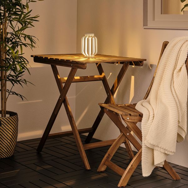 Настольная Светодиодная лампа, солнечная батарея, бежевый полоска, 17 см IKEA SOLVINDEN 105.145.89 - схема-чертеж с размерами