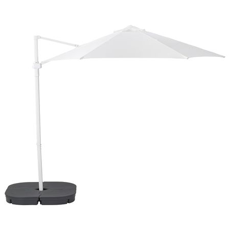 Зонт от солнца с опорой, белый/Сварто темно-серый 270 см IKEA HÖGÖN ХЁГЁН 793.210.03
