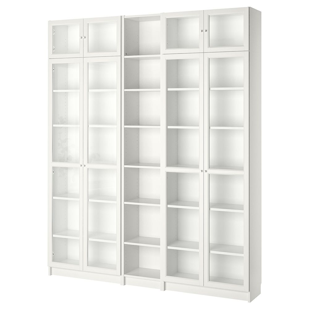 Стеллаж, белый 200x30x237 см IKEA BILLY БИЛЛИ / OXBERG ОКСБЕРГ 992.440.04 - фото 1