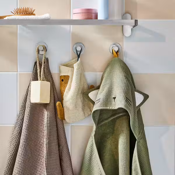 GULDVÄVARE ГУЛЬДВЭВАРЕ Полотенце с капюшоном - зеленый 60x125 см - схема-чертеж с размерами