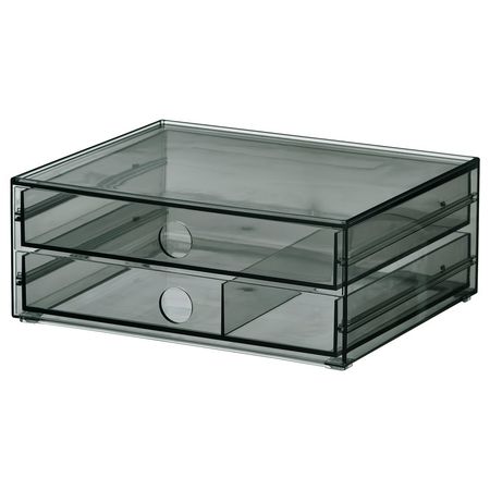 VISSLAÅN Мини-комод с 2 ящиками - серый 23x19x9 см