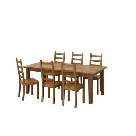 Стол и 6 стульев, морилка, антик 201 см IKEA STORNÄS СТУРНЭС / KAUSTBY КАУСТБИ 792.296.98