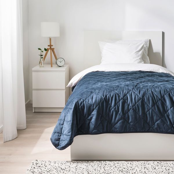 Покрывало, темно-синий 180x250 см IKEA MJUKPLISTER МЬЮКПЛИСТЕР 104.989.33 - схема-чертеж с размерами