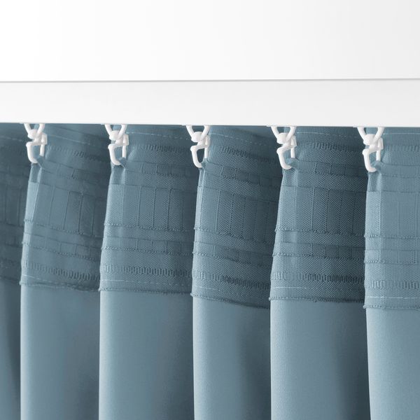 Гардины, блокирующие свет, 2 шт., 145x300 см, серо-синий IKEA MAJGULL МАЙГУЛЛ 205.411.82 - фото 4