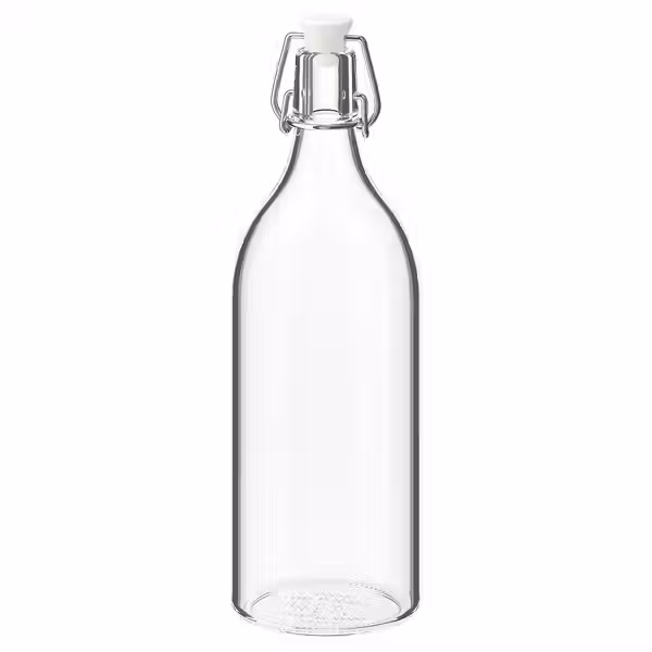 KORKEN Бутылка с пробкой - прозрачное стекло 1 л - фото 1