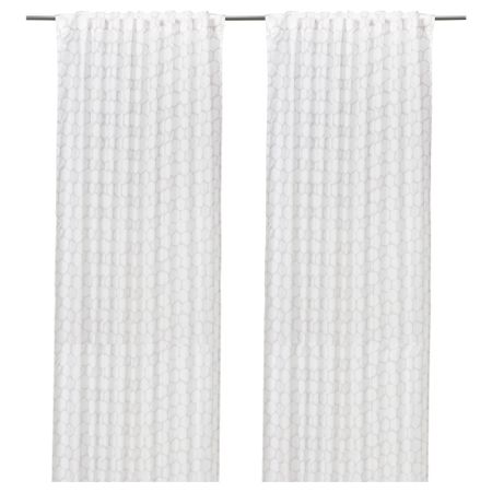 Гардины, 1 пара ФЛОНГ, серый (145x300 см)