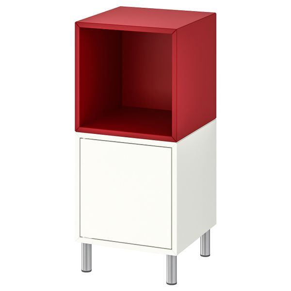 Комбинация шкафов с ножками, белый, красный 35x35x80 см IKEA ЭКЕТ 392.864.12 - фото 1
