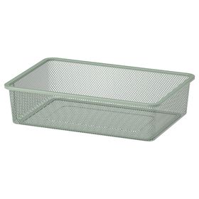 TROFAST Сетчатый контейнер - светлый зелено-серый 42x30x10 см