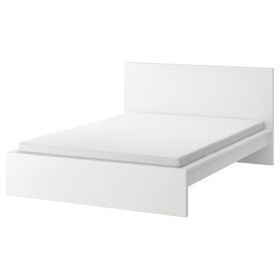 MALM Каркас кровати с матрасом - белый/Åbygda жесткий 160x200 см