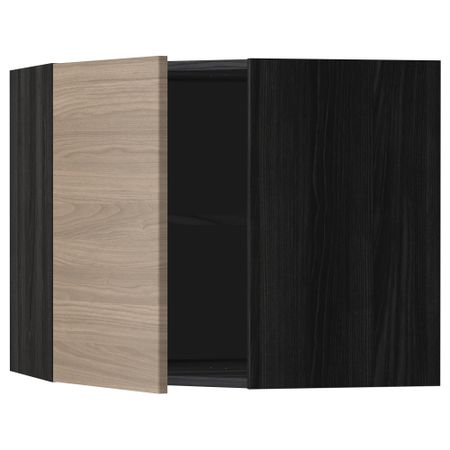 Угловой навесной шкаф с полками, 68x60 см, черный, Brokhult светло-серый IKEA METOD МЕТОД 299.185.90