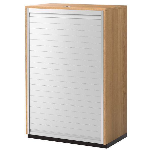 Шкаф с дверью-шторой ГАЛАНТ, дубовый шпон (80x120 см) - фото 1