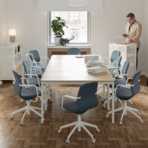 Стол, 130x70 см, дубовый шпон, беленый, белый IKEA TOMTOMMARYD ТОММАРЮД ТОММАРЮД 693.875.08 - фото 6