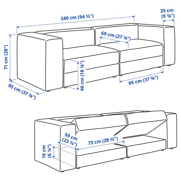 IKEA, дополнительный ракурс - схема-чертеж с размерами