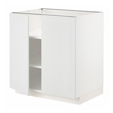 METOD Напольный шкаф с полками/2дверцами - белый/Stensund белый 80x60 см