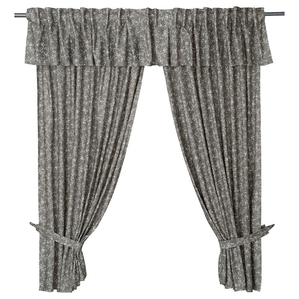 Гардины с прихватом, 2 шт., серый 145x180 см IKEA HILDAMAJA ХИЛЬДАМАЙЯ 204.803.10 - фото 1