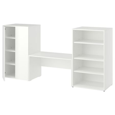 LASTARE Комбинация д/хранения - белый/со скамьей 210x42x101 см
