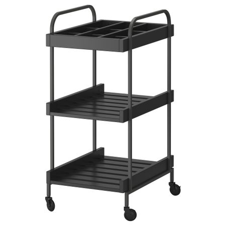 Тележка ХЭЛМАРЕН, черно-коричневый (48x36 см)