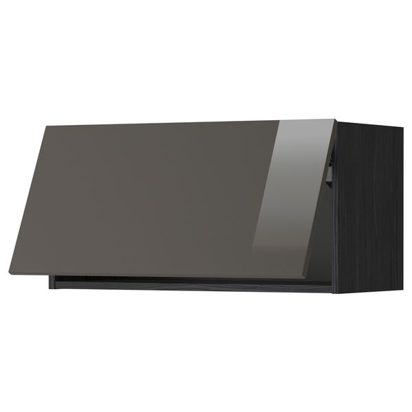 Горизонтальный навесной шкаф МЕТОД, черный, Рингульт серый - схема-чертеж с размерами