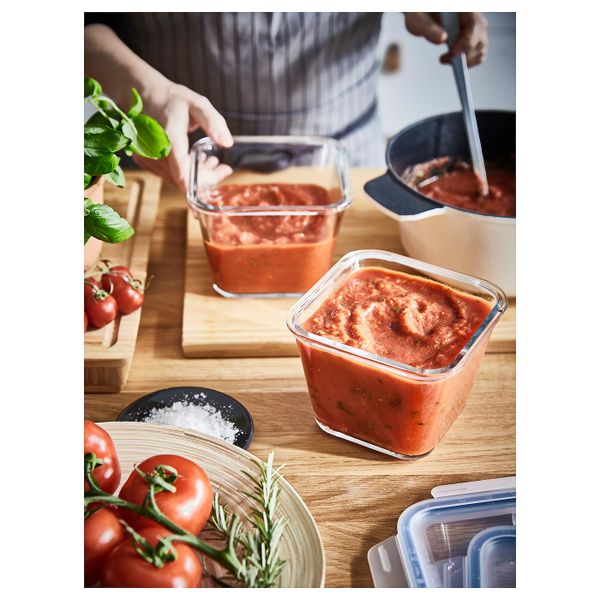 Контейнер для продуктов, четырехугольной формы/стекло 1.2 л IKEA IKEA 365+ ИКЕА/365+ 203.592.10 - фото 2