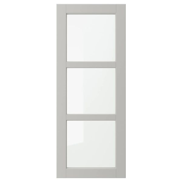Стеклянная дверь, светло-серый 40x100 см IKEA LERHYTTAN ЛЕРХЮТТАН 504.615.79 - фото 1