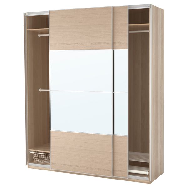 Гардероб ПАКС, под беленый дуб, Аули Ильсенг (200x66x236 см) - фото 1