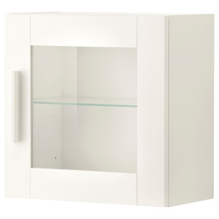 Навесной шкаф со стеклянной дверью БРИМНЭС, белый (39x39 см)