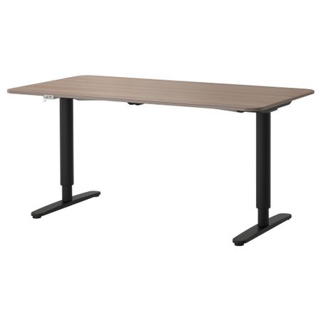 Стол трансформер БЕКАНТ, серый, черный (160x80 см)