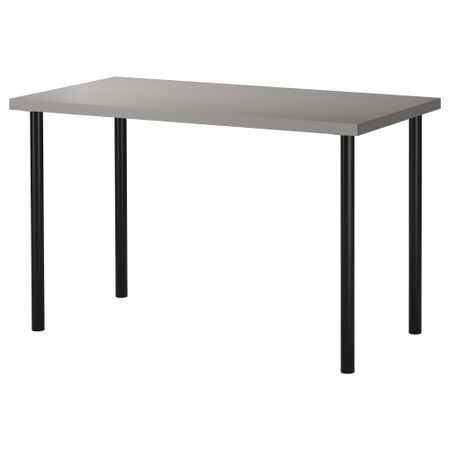 Стол ЛИННМОН / АДИЛЬС, серый, черный (120x60 см)