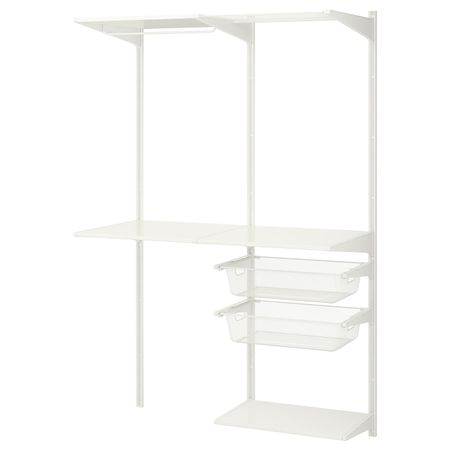 Настенная шина, полки, сушилка 132x61x197 см IKEA АЛЬГОТ 293.031.05