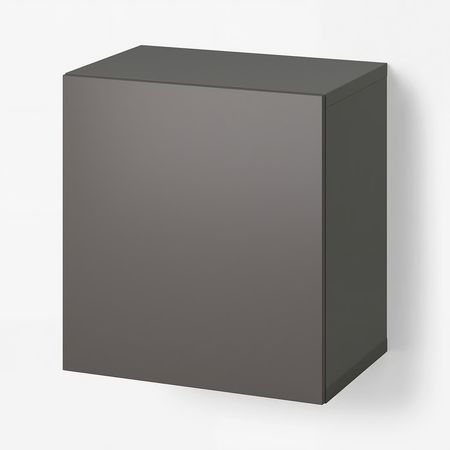 BESTÅ Стеллаж с дверью - темно-серый/Lappviken темно-серый 60x42x64 см