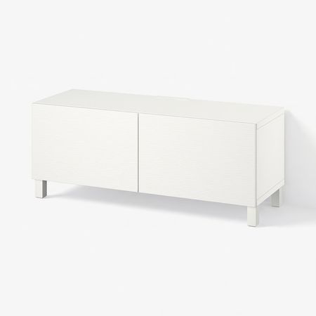 BESTÅ Тумба под ТВ, с дверцами - белый Лаксвикен/СТУББ/белый 120x42x48 см