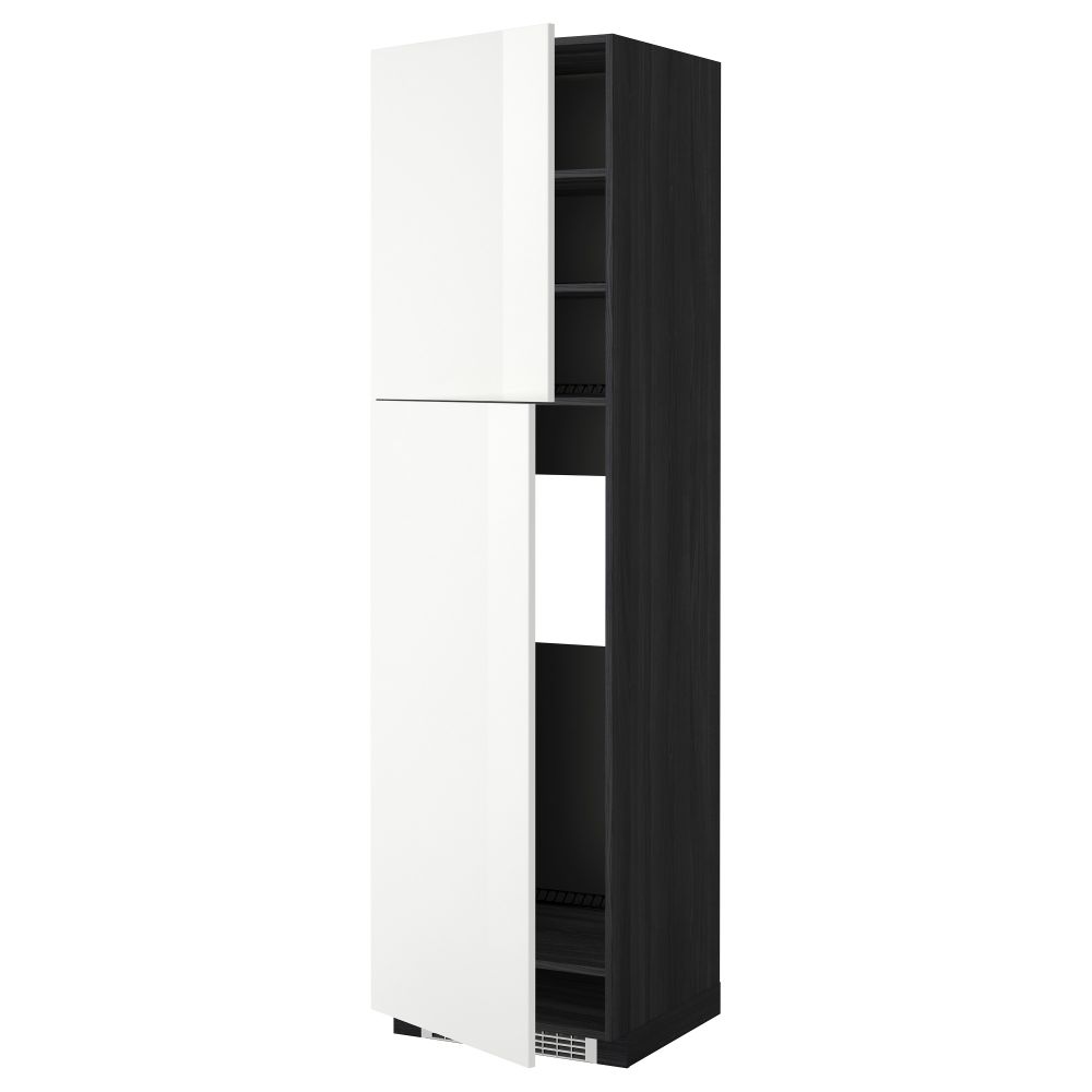 Высокий шкаф для холодильника, 2 дверцы МЕТОД, черный, Рингульт белый - схема-чертеж с размерами
