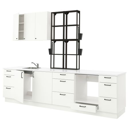 Кухня, антрацит, белый, 323x63.5x241 см IKEA BEGIVENHET БЕГИВЕНХЕТ 993.378.85